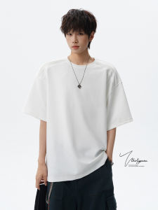 V37 | Deconstructed Loose Round Neck Short Sleeve Tshirt White