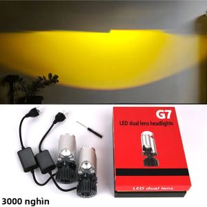 Đèn Pha LED G7 H4 100W Siêu Sáng 6000K Bi-Led Mini Projector Lắp Chung Cho Ô Tô Bảo Hành 1 Năm