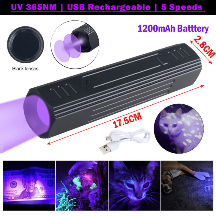 365nm đèn uv đèn ánh sáng tia cực tím cho tiền nước tiểu thú cưng vết bẩn detector mèo rêu tinea ánh sáng đèn pin uv có thể sạc lại blacklight đèn pin mini led đèn pin kiểm tra đèn phát hiện siêu sáng đèn uv cầm tay ánh sáng