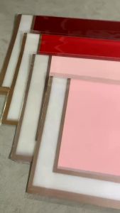 20 LEMBAR Kertas Buket bunga cellophane flower wrapping Paper Varian List Gold Frame Transparan Florist KB6013