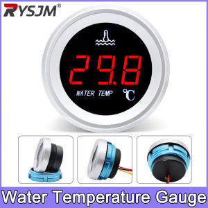 RYSJM | 47mm Water Temperature Gauge LED Digital Display Temperature Indicator Signal Thermometer 0-120 Celsius with 10mm Sensor