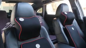 Đệm tựa lưng và gối kê đầu oto xe hơi chất liệu da cao su non thiết kế ôm sát chống đau mỏi lưngcổ vai khi lái xe