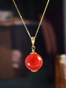 Natural South Red Agate Pendant S925 Silver Fashion Fancy Easiest for Match Necklace Simple Personality Womens Elegant Necklace