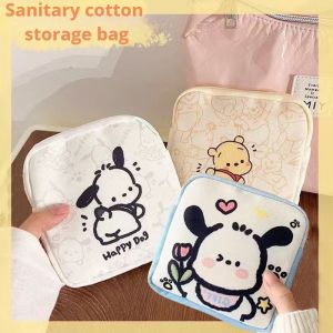 Kawaii Sanrio Pochacco Winnie The Pooh Tampon Bagcute Girl Portable Storage Canvas Bag