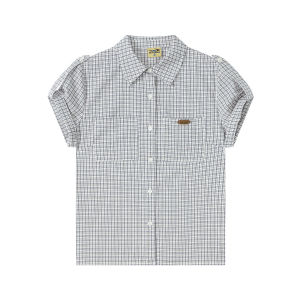 JNXS | Adjustable Cuffs Classic Plaid Fitted Shirt Short Sleeve