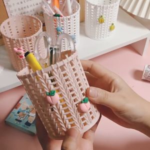 Tempat Alat Tulis Keranjang Holder Pena Pensil Serbaguna Model Rotan STY7010