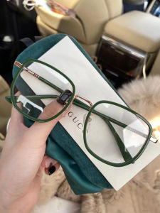 AIKENI | Lightweight Green Big Face Slimming Glasses Frame