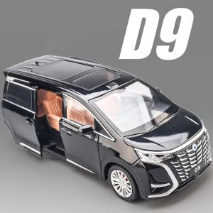 1:24 Denza D9 VELLFIRE MPV Alloy Model Car Toy Metal Diecast Vehicle Simulation Sound Light Miniature Models for Boys Gifts