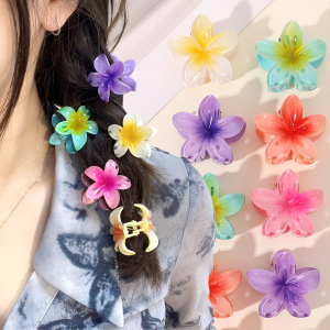 6pcs Flower Hair Clips for Women Plumeria Flower Hair Clips Flower Barrette Frangipani Flower Hair Claw Clip Trendy Hair Clip Hair Large Claw Clips