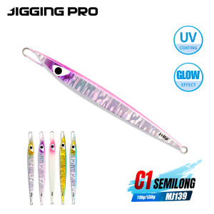 JIGGING PRO C1 Semilong Metal Jig 110g 130g Rapid Sinking Bait Saltwater All-round Jigging Luer Amberjack Kingfish Fishing Lure
