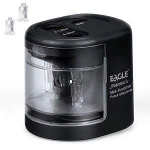 Eagle Auto Pencil Sharpener Battery or USB Operated Dual Holes Dual Blades PortableOfficeSchool Supplies Stationery