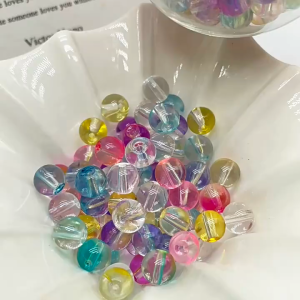 DIY - Hạt đá 2 màu nhiều màu sắc có lỗ (8mm)  tự làm bằng hạt cườm phụ kiện trang sức bán sỉ - A13