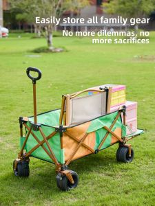 Portable Folding Handcart for Camping Picnic Travel Lying Children Vending Courier