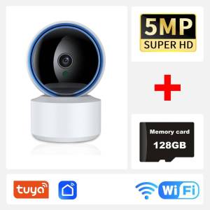 Tuya 5MP Wifi IP Camera Baby Monitor 360° PTZ Motion Detect Two Way Audio Night Vision Supports TCP/IP/ONVIF Private Protocol