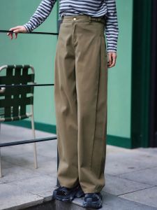 High Waist Wide Leg Straight Casual Pants Womens Fashion Brand Workwear Trousers Spring Autumn New Style Comfortable Cotton