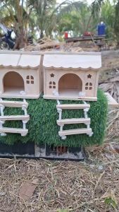 บ้านนก กระรอก ชูการ์ บ้านไม้สัตว์เลี้ยง ที่นอน ทำรัง แขวนกรงได้ ขนาดกำลังพอดี มี8แบบให้เลือก