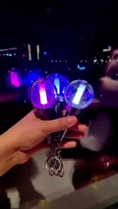 HOT Kpop ATEEZ LOGO Light Stick Keychains HONGJOONG Yeo Sang SAN Creative Light Keyrings Blink Bag Pendant Key Tings Fans Collections Gifts