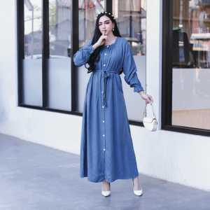 DRESS MIDI TALI GAMIS DRESS  MIDI PALING TERBARU BAHAN  AIRFLO CERIKNGKEL  BUSUI PANJANG 120 LENGAN PANJANG KANCING SAMPE BAWAH  MAYUNG SAMPE BAWAH MEWAH MURAH BERKUALITAS