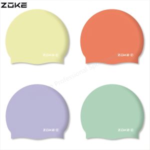 Zoke Silicone Swimming Cap Waterproof Professional Training Pure High Elastic Swim Hat For Men Women Adolescent