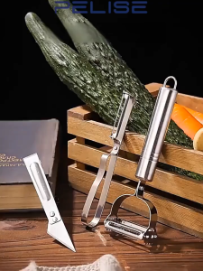 Pelise Stainless Steel 3-Piece Julienne and Vegetable Peeler Set with Ultra-Sharp Blades