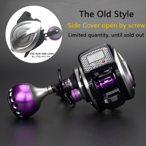 Waterproof Electronic Digital Display Sea Fishing Reel for Line Counter Baitcasting Wheel 16+1BB Smooth Low-Profile 8kg Max Drag