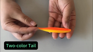 10pcs/bag T Tail 5.5cm Two-color Paddle Tail Swimbaits Soft Lure Silicone Wobbler Long Throw Artificial Worm