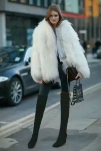 Female High Heeled Pointed Toe Over the Knee Boots After Lacing Knight Boots