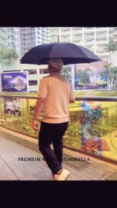 Premium VIP Automatic Umbrella 27 Inches UV Ray with Wooden Handle Brass Button and Tip