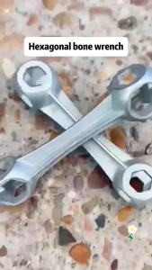Durable 10-Hole Bicycle Wrench Zinc Alloy Multi-purpose Hexagonal Bone Wrench Bicycle Repair Tool 6-15MM Socket Wrench