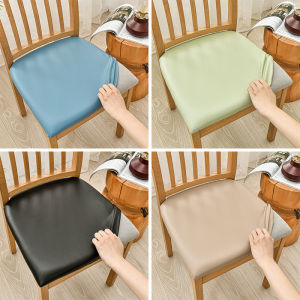 PU Leather Chair Seat Cover Removable Waterproof Oil Proof Kitchen Dining Chair for Hotel Banquet Wedding Home Decor