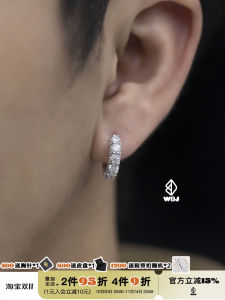 นิรันดร์สวมใส่ Wbj ที่กําหนดเองเครื่องประดับ Moissanite เงินต่างหู S925 Silver Plated Gold แฟชั่นคู่เครื่องประดับหู