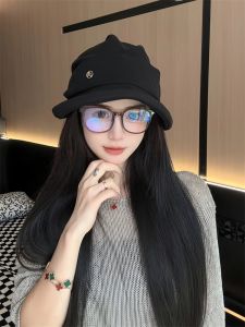 Autumn and Winter New Arrival Plain Face Face-Covering Fisherman Hat Female Fashion Letter Logo Face Small Peaked Cap Easiest for Match Pile Heap Cap