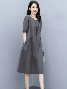 NUANKONG | Cotton Linen Summer Dress for Women Loose and Slimming