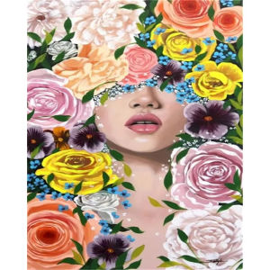 BILIBILI | DIY Painting By Numbers Paint Kit Woman with Flowers Drawing By Numbers for Adults Crafts Home Decors for Handiwork