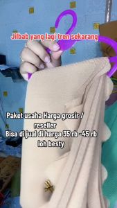 jilbab segi 4 // paket usaha jilbab segi 4 gelombang berlogo// kerudung segi 4 glombang polos
