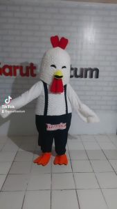 Kostum maskot badut ayam geprek yamiku chicken setelan dewasa lucu karnaval