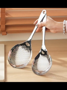 (S/L Size) 304 Stainless Steel Thickened Strainer Spoon | Cooking Pepper Frying Strainer Colander Spoon Sudu Penapis