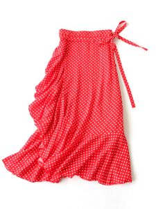 Spring and Summer New Floral Cotton Silk High Waist Skirt Womens Bohemian One-Piece Shoelace Seaside Vacation Beach Skirt