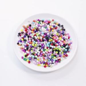 Hạt Cườm Thủy Tinh Mờ 4mm 40 Gram Hạt Tròn Làm Khoảng Cách Dùng Làm Đồ Trang Sức Tự Làm Trang Trí Thủ Công Hạt Rời Nhỏ Xinh