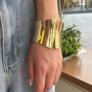 Ingemark | Ingemark 6 Styles Trendy Punk Asymmetric Smooth Spring Bangles Women Fashion Statement Wide Cuff Bracelet Steampunk Men Jewelry