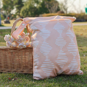 HappyFlute New INS Style 30*40CM High-Capacity Double Zipperd Design Waterproof&Washable Multi-scenario Use Diaper Wetbag