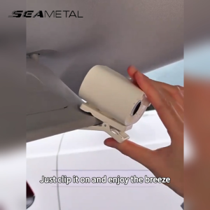 SEAMETAL Car Sun Visor Clip Fan Rechargeable Mini Fan Silicone Clip 360 Adjustable Airflow
