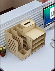 Tomorrw.TH ผู้ถือปากกาเอียง กล่องเก็บของ กล่องเก็บเครื่องเขียน ที่ใส่ปากกาจัดเก็บ Desk Organizer Wooden ของใช้ต่างๆ ชั้นเครื่องเขียน ชั้นแบบพับเก็บได้ ชั้นใส่ปากกา