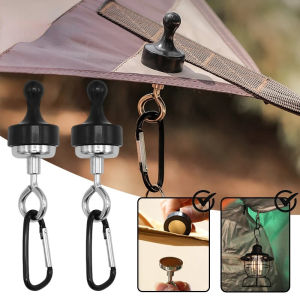 Camping Magnetic Hook Multifunctional Outdoor Tent Canopy Carabiner Snap Clip D Type Lock Hanging Buckle Hook Canopy Accessories