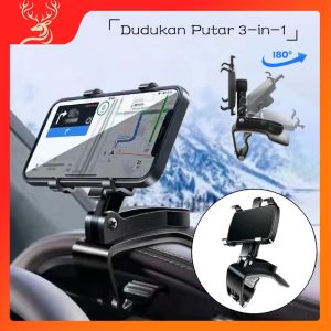 Dudukan Ponsel Di Mobil 360 DEGREE ROTATION CAR HOLDER 3in1 Spion Dashboard Visor