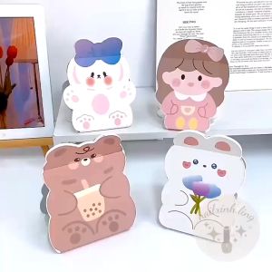 Gương Gập Hình Thú Chibi Nhiều Mẫu – Gương Mini Để Bàn Bìa Cứng Cao Cấp Trang Điểm Hàn Quốc Cute