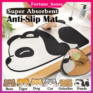 Cartoon Napa Skin Super Absorbent Non-Slip Bath Mat Bathroom Quick Drying Carpet Toilets Anti-slip