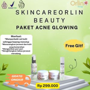 TERMURAH‼️PAKET ACNE GLOWING ORLIN BEUATY PAKET JERAWAT (membantu meredakan jerawat bruntus meradan dan mencerahkan)