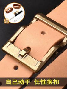 Handmade Pure Cowhide Belt for Men Genuine Top Layer Cowhide Durable Simple Fashion Retro Waist Belt for All Ages