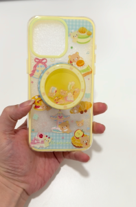 Cute Bear Rilakkuma iPhone Case with Stand for iphone 1515pro15 pro max1616 pro16 pro max1717 pro17 pro max